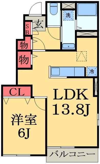 フィールドレジデンスII(1LDK/1階)の間取り写真