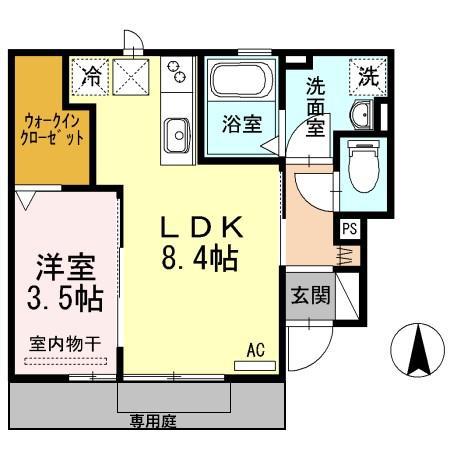 カーサ レイール(1LDK/1階)の間取り写真