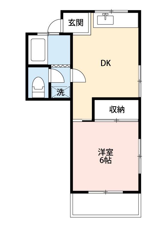 パールマンション(1DK/3階)の間取り写真