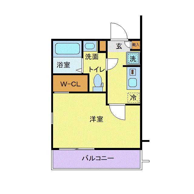 ラフィーナー松戸(1K/2階)の間取り写真