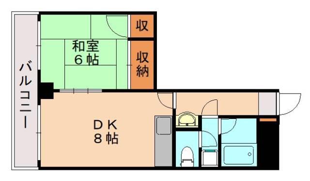 ラフォーレ石橋(1DK/3階)の間取り写真