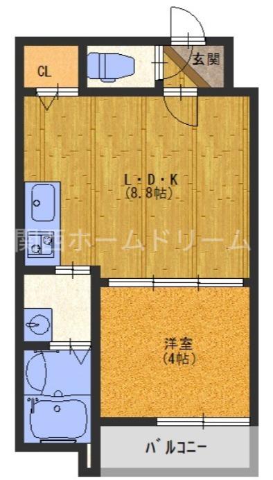 LIX大和田駅前(1LDK/4階)の間取り写真