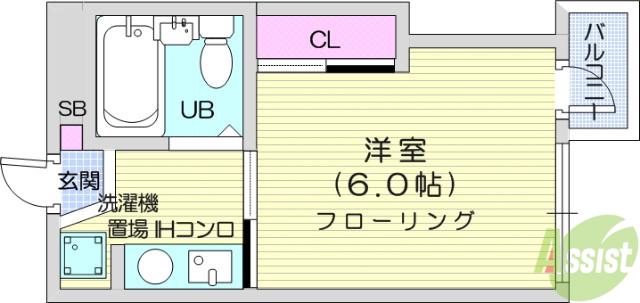 東邦ビル(1K/3階)の間取り写真