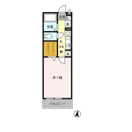 T・オイコス(1K/2階)の間取り写真