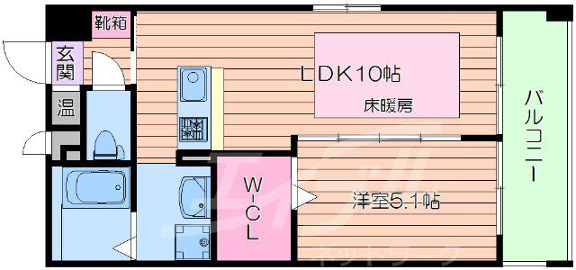 第21関根マンション(1LDK/10階)の間取り写真