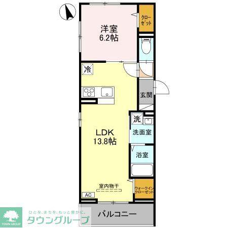 D-ROOM大瀬4丁目SMII(1LDK/3階)の間取り写真