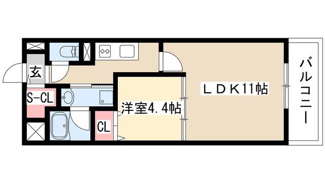 ALATO白壁(1LDK/2階)の間取り写真
