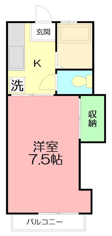 グリーンハイツ(1K/2階)の間取り写真