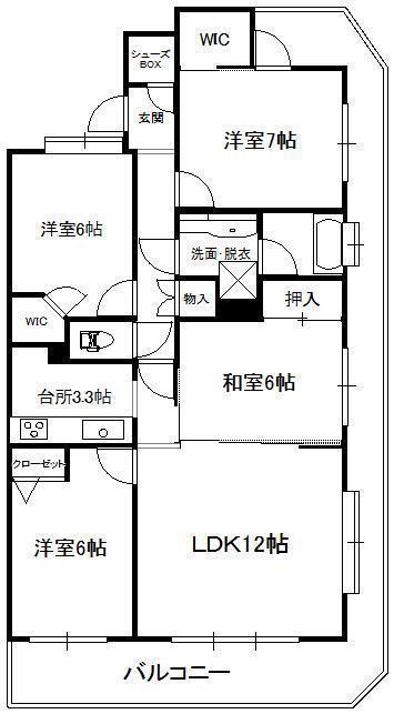 シーズガーデン足利708(4LDK/7階)の間取り写真