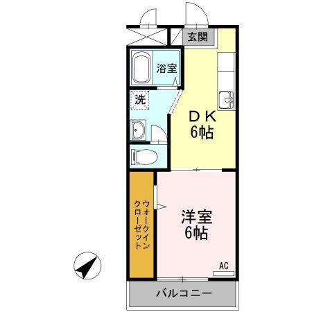 クレール静(1DK/3階)の間取り写真