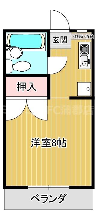 キャピタルハイツA(ワンルーム/3階)の間取り写真
