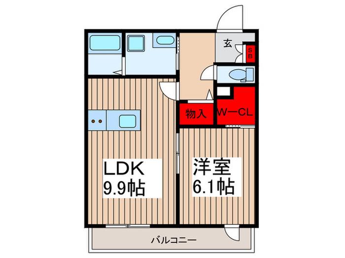 パティオ北浦和(1LDK/3階)の間取り写真