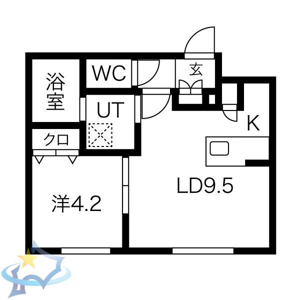 アルファスクエア西28(1LDK/3階)の間取り写真