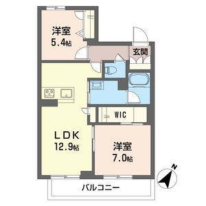ベレオ姉崎東(2LDK/2階)の間取り写真