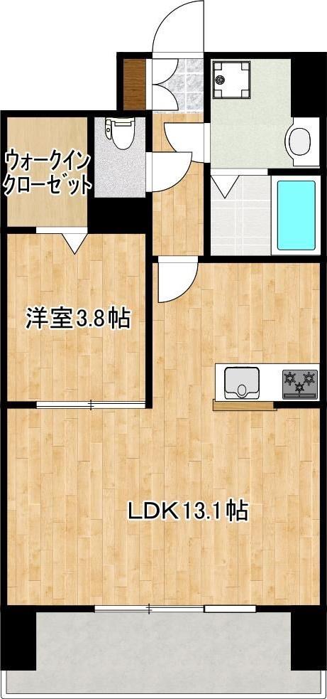 クロノス40新町III(1LDK/3階)の間取り写真