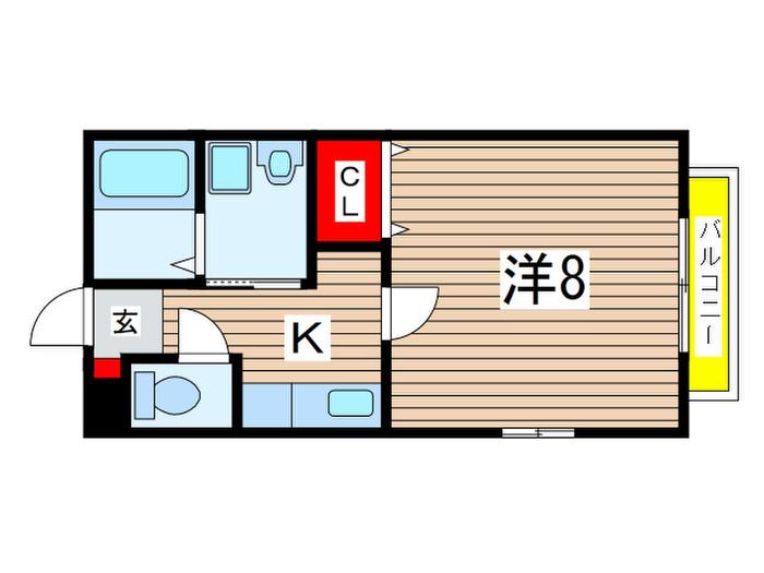 ソフィア(1K/2階)の間取り写真