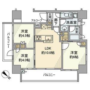 クレア新小岩デジーノ(3LDK/5階)の間取り写真