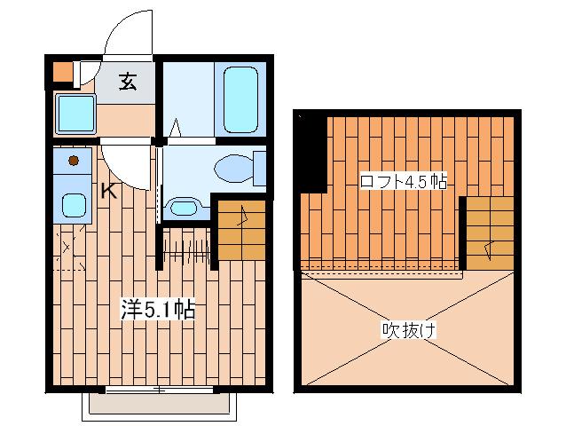 BRICKS(ワンルーム/2階)の間取り写真