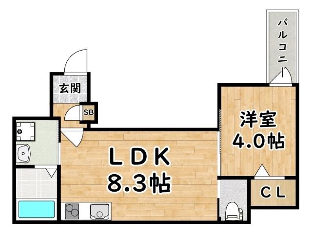 アーバンヴィラ塚本(1LDK/1階)の間取り写真