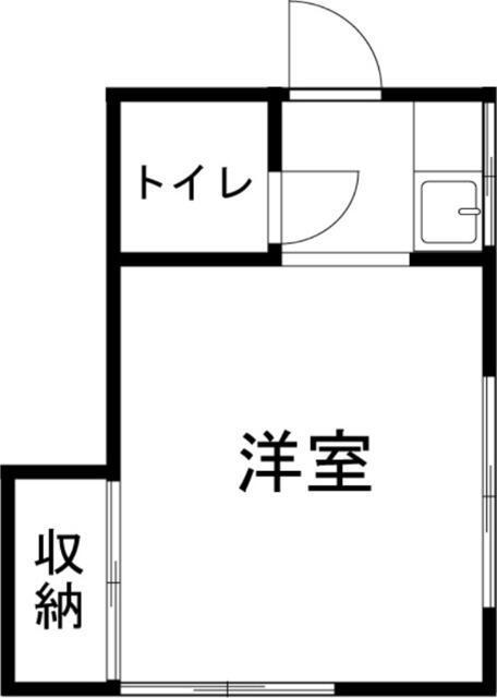 寒江荘(ワンルーム/2階)の間取り写真