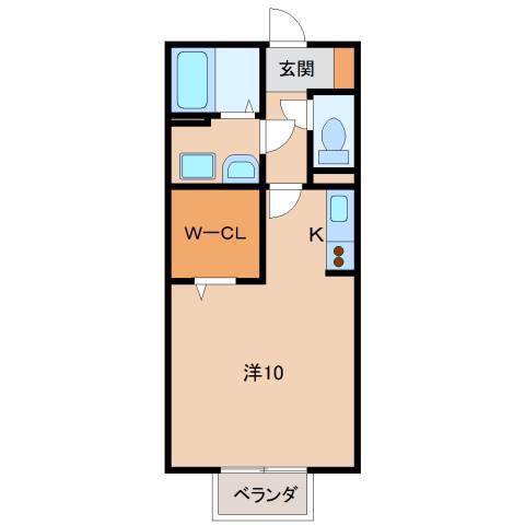 モナリエAN(ワンルーム/2階)の間取り写真