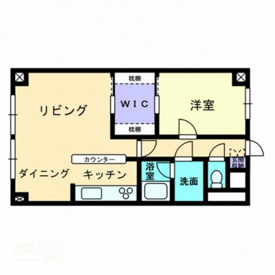 旭川スカイハイツ(1LDK/5階)の間取り写真