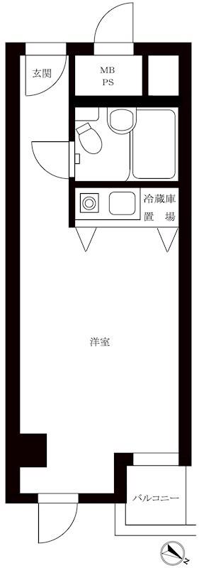 ソフトタウン赤坂(ワンルーム/2階)の間取り写真