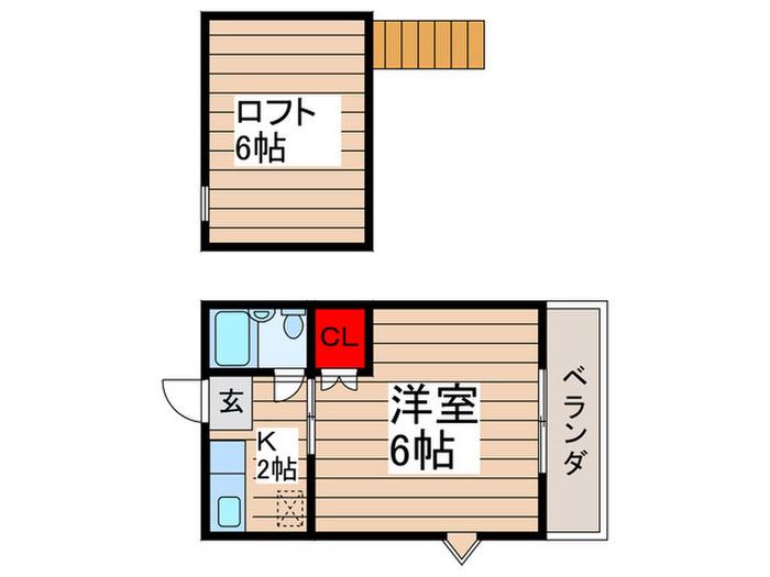 サウスアベニューNO1(1K/1階)の間取り写真