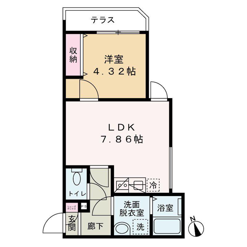 ザ・レジデンス北習志野(1LDK/1階)の間取り写真