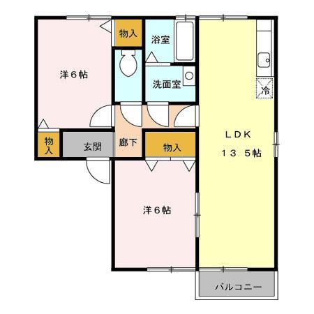 COURAGE(2LDK/2階)の間取り写真