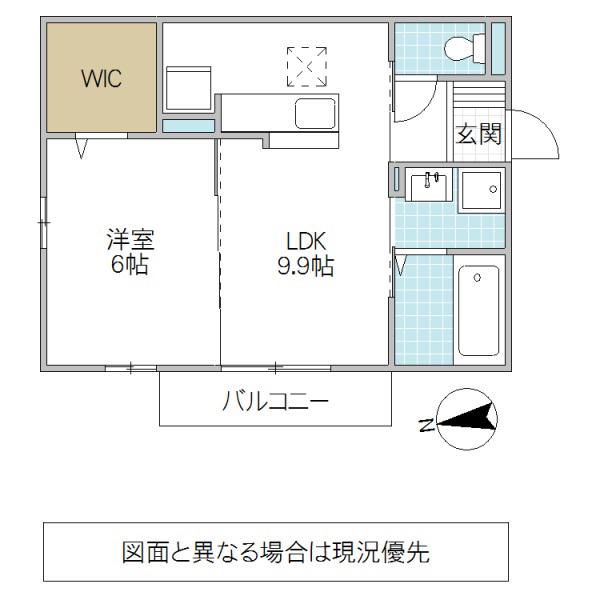 ALWAYSFRIENDLY学園南(1LDK/1階)の間取り写真