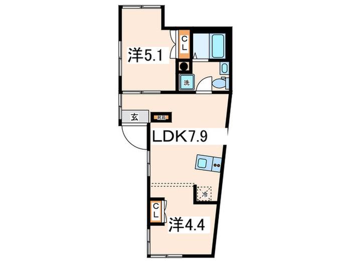 SERENO ノース(2LDK/2階)の間取り写真