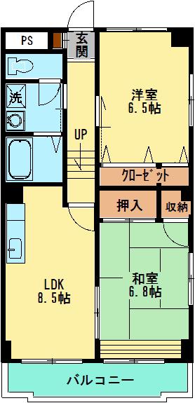 プロシード金沢文庫(2LDK/2階)の間取り写真