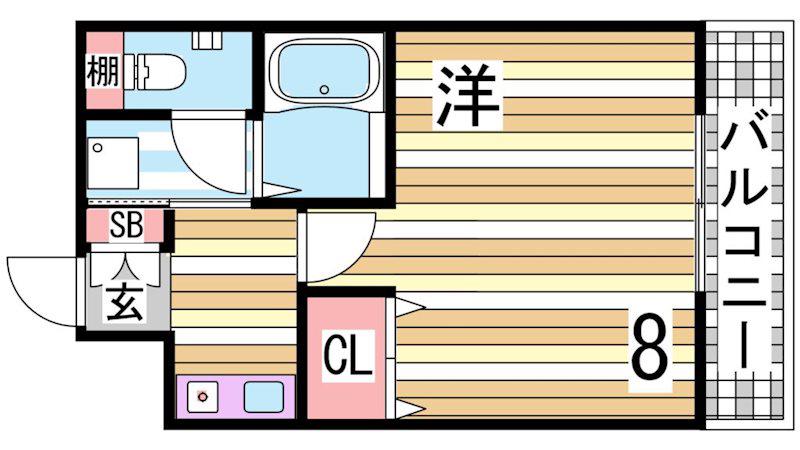 ラナップスクエア三宮プライム(1K/11階)の間取り写真