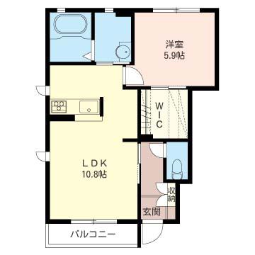 ラ スリーズB棟(1LDK/1階)の間取り写真