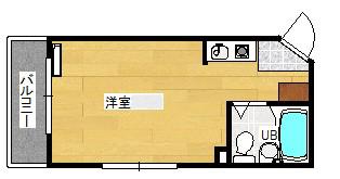 エクセル光南(ワンルーム/2階)の間取り写真