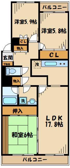 L-COMMUPLUS相模大野(3LDK/3階)の間取り写真