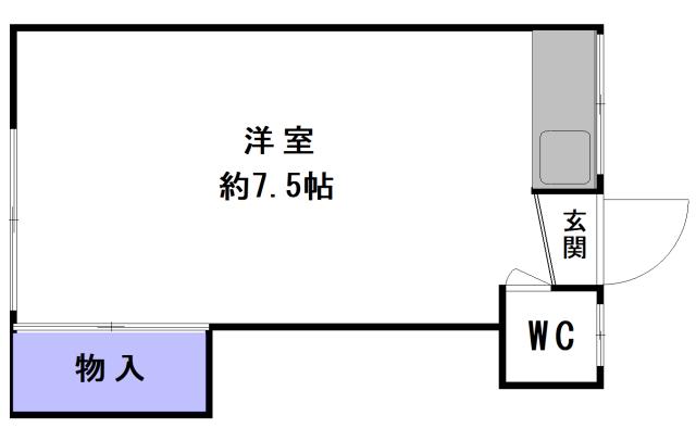 清水荘(ワンルーム/2階)の間取り写真