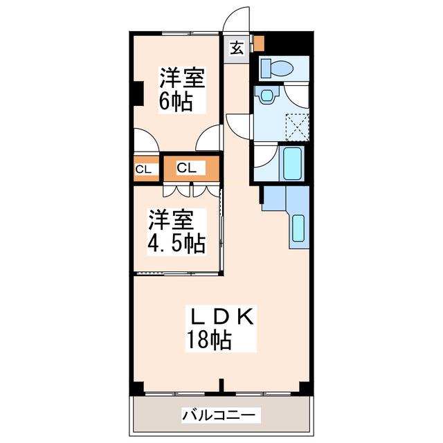コーポ季句(2LDK/4階)の間取り写真