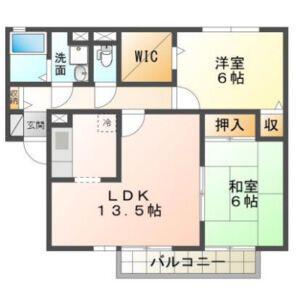 グリーンコートA・B(2LDK/1階)の間取り写真