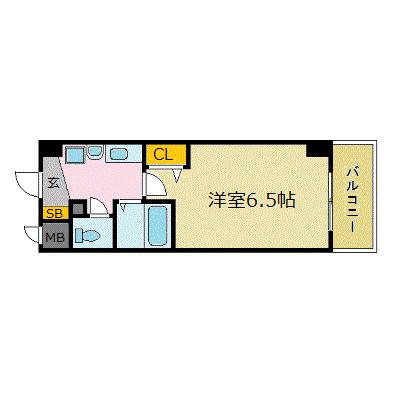 エスリード福島第3(1K/6階)の間取り写真