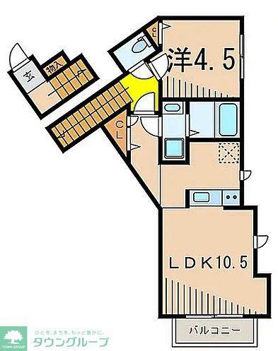 デザインコート飛鳥(1LDK/2階)の間取り写真
