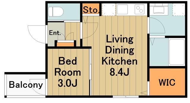 KEIAI RESIDENCE淵野辺(1LDK/2階)の間取り写真