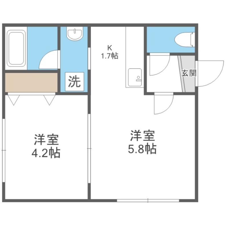 アズーリ中の島壱番館(1LDK/3階)の間取り写真