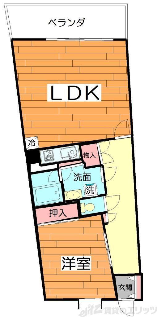 天神橋ハイム(1LDK/6階)の間取り写真