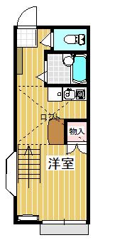 マルキハウス VI号棟(ワンルーム/1階)の間取り写真