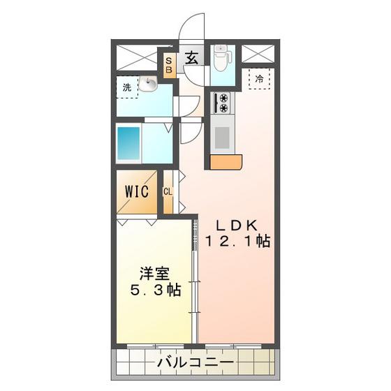 LIVE南新町(1LDK/6階)の間取り写真