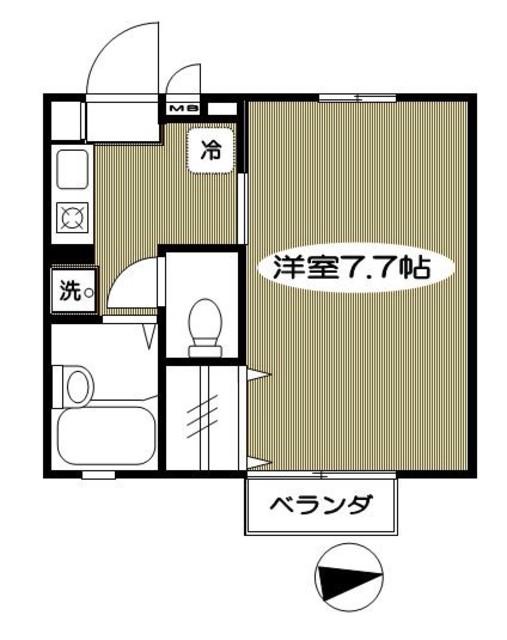 MERRY和泉(1K/2階)の間取り写真