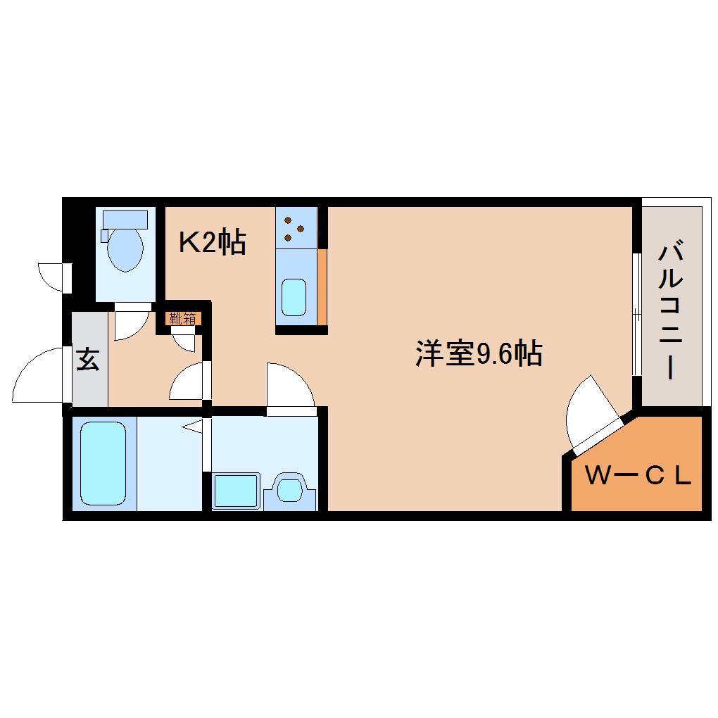レオパレスLA VISTA2(1K/3階)の間取り写真