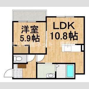 苫小牧市北栄5丁目AP(1LDK/1階)の間取り写真